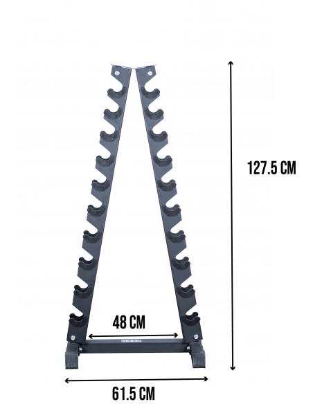 Ikex Soporte vertical pequeño mancuernas goma 10 p