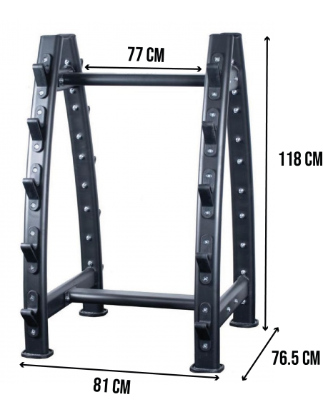 Soporte Profesional para 10 Barras Montadas - IKEX Fitness