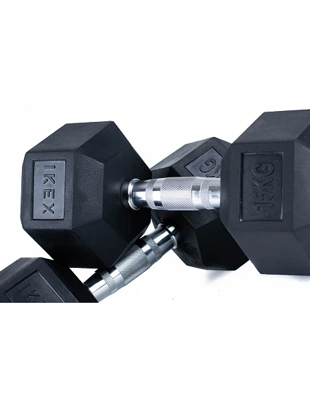 Mancuerna Hexagonal IKEX Profesional – Goma Moldeada y Mango Anticorrosión
