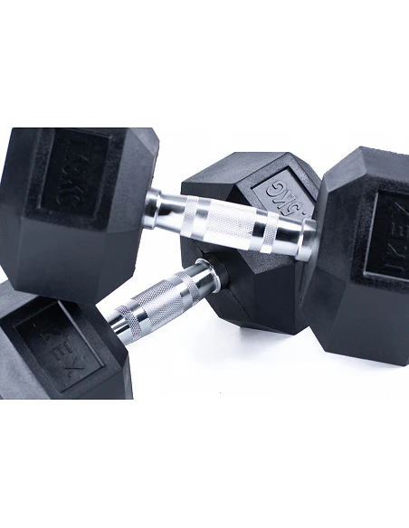 Mancuerna Hexagonal IKEX Profesional – Goma Moldeada y Mango Anticorrosión