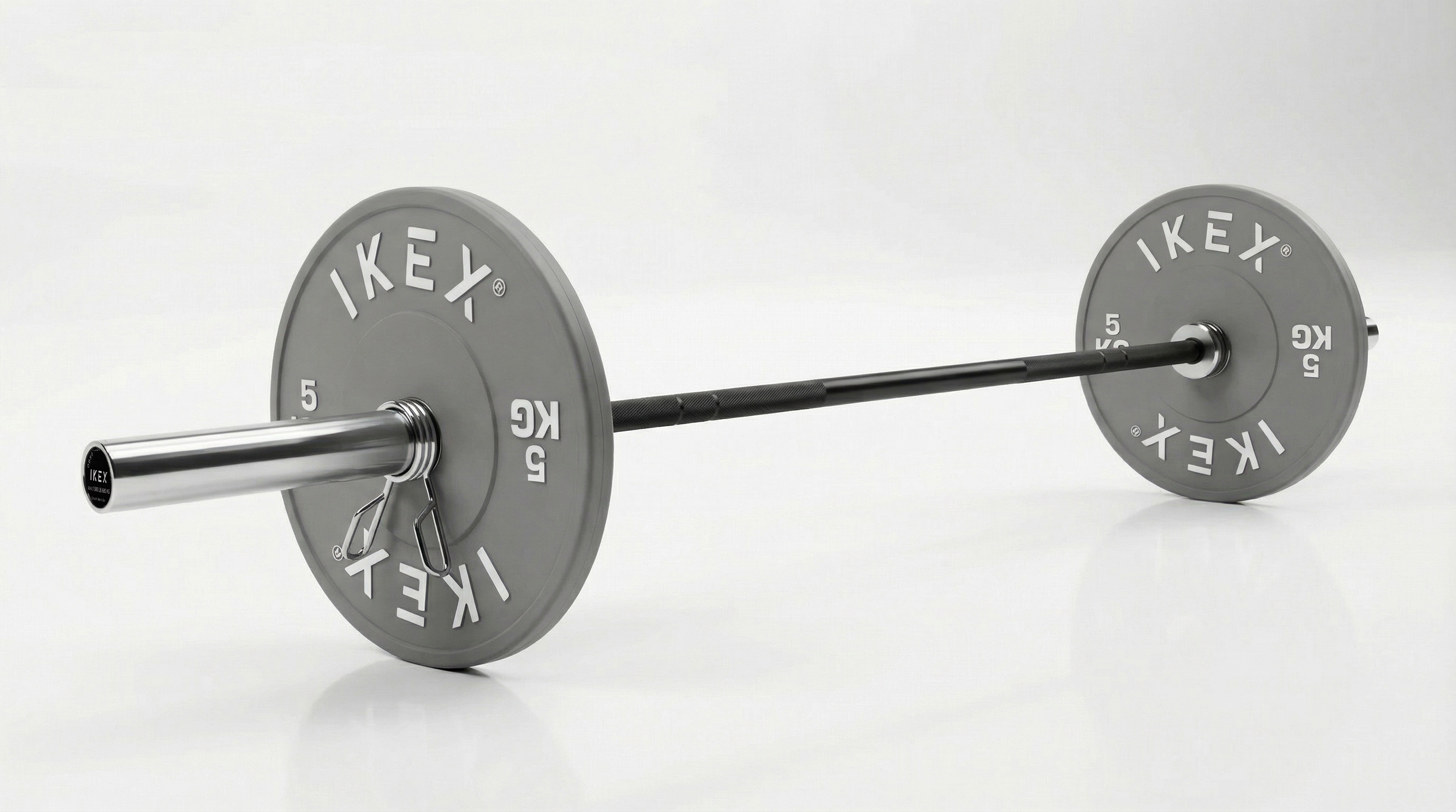 Barra CrossFit Hombre IKEX de 20 kg montada con discos
